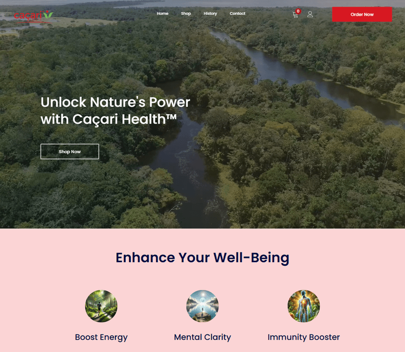 Cacari Health Ecommerce Website