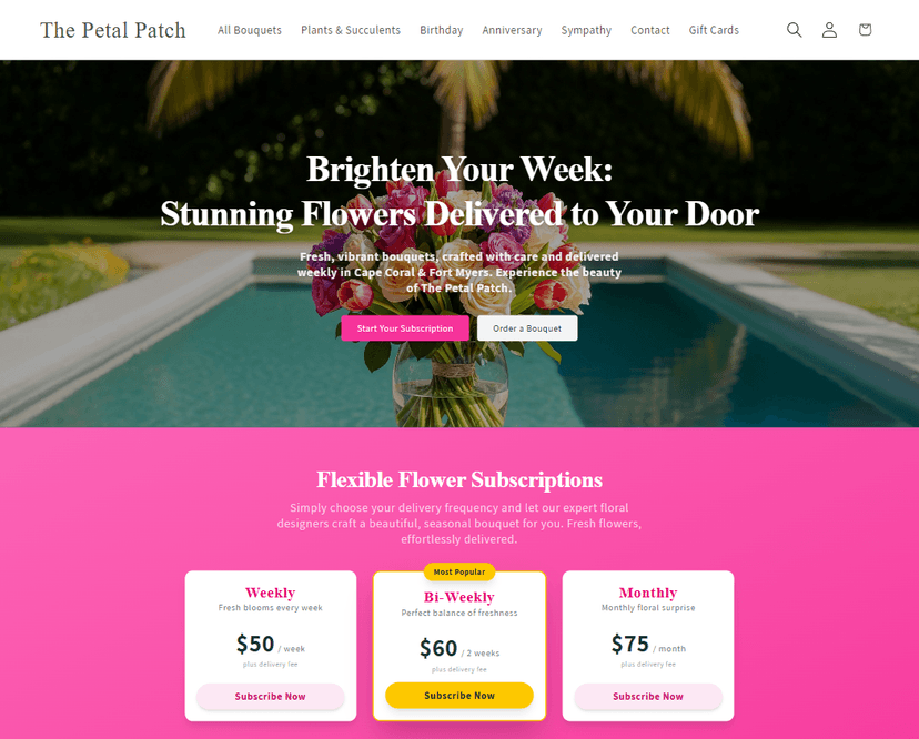 Petal Patch Ecommerce Website