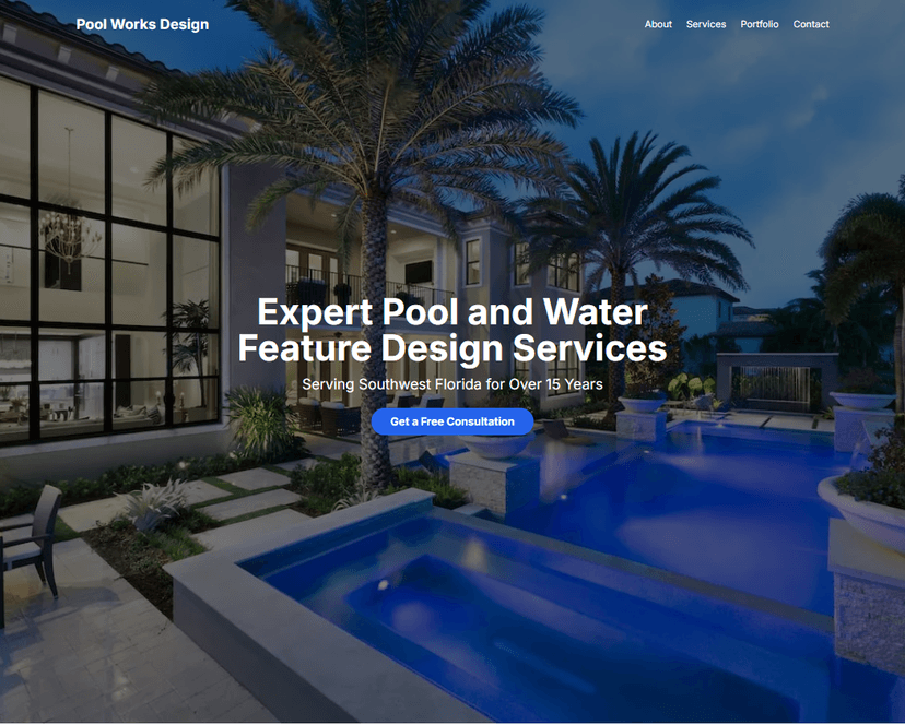 Pool Works Landing Page